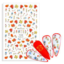 1 лист 3D наклейки на ногти цветок листья слайдер переводные наклейки для ногтей Дизайн ногтей DIY переводные наклейки украшения 2024 - купить недорого