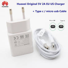 Huawei Original Charger EU Charge adapter 5V2A type c micro Cable For Huawei p10 P8 P9 Plus Lite Mate 20 pro Honor 8 9 9x v8 10 2024 - buy cheap