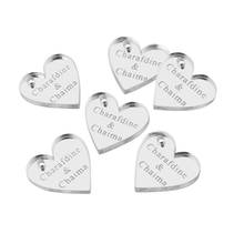 20Pcs Personalized Engraved Mirror Love Heart Wedding Tags Silver Baptism Name Tags Baby Shower Favors Party Festival Gifts 2024 - buy cheap