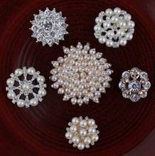 1 pcs/lot Flower Rhinestone Buttons Flatback Pearl Decoration Apparel Sewing Accessories DIY Craft 2024 - buy cheap