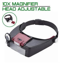 10X Magnifying Glass Lighted Magnifier Illuminated Loupe Glasses Head Adjustable Helping Hand Optical Instrument 2024 - buy cheap