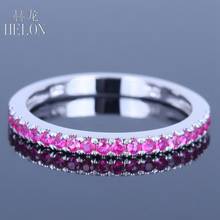 HELON Solid 10k White Gold 0.4ct 100% Genuine Pink Sapphire Genstone  Engagement Wedding Ring Women Anniversary Trendy Jewelry 2024 - buy cheap