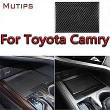 Mutips Car Storage Box Panel Cover Trim Carbon Fiber Sticker Interior Parts Styling For Toyota Camry 8th Generation 2018 2019 2024 - buy cheap