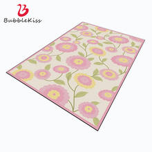 Bubble Kiss Ins Fashion Polyester Carpet for Home Living Room Pink Floral Pattern Anti-Wrinkle Bedroom Rugs Non-Slip Bedside Mat 2024 - buy cheap