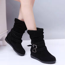 Botas femininas de inverno, novas botas pretas à prova d'água da moda, sapatos de neve para mulheres, sapatos sólidos 2024 - compre barato