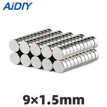 AI DIY 50/100Pcs 9x1.5mm N35 Small Round Neodymium Magnet Super Powerful Strong Disc Rare Wholesale Earth Magnets 9mm*1.5mm 2024 - buy cheap