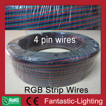 DHL Fast Free shipping RGB strip 4pin wires extension 100meter/lot AWG22 RGB cable wire extension for LED strip light 2024 - buy cheap