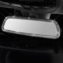 Автомобильный декоративный интерьер, Зеркало заднего вида рамка наклейки со стразами чехол для Mercedes-Benz C-Class C300 GLC W205 2015-2019 2024 - купить недорого