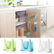 Suporte de plástico para cozinha, escorredor de pratos, prateleira de parede, tampa da panela, ferramenta de armazenamento 2024 - compre barato
