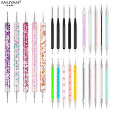 5Pcs Set UV Gel Painting Nail Art Dotting Pen Acrylic Handle Rhinestone Crystal 2 Way Brush Salon Decoration Manicure Tools Kit 2024 - купить недорого