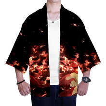 Cárdigan Kimono japonés para hombre, disfraz de Samurai de dibujos animados, Demon Slayer, chaqueta, camisa, blusa 2024 - compra barato