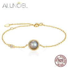 Allnoel 925 prata esterlina pulseira natural labradorite quartzo malaquita pedra preciosa pulseira para festa feminina moda jóias novo 2024 - compre barato