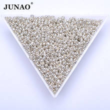 JUNAO 20g 2mm Silver Gold Color Sewing Glass Rhinestones Stones Round Crystal Bracelet Beads for Shoes Clothes Jewelry Making 2024 - buy cheap