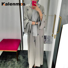 Vestido abaya feminino de tecido turco índia, roupa comprida com laço, étnica, maxi, festa islâmica, jaleco 2024 - compre barato