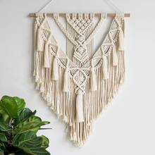 Linda tapeçaria para decoração de artesanato boêmia, para casa, quarto, pingente manual, macramé, parede, arte, tecido de tapeçaria 2024 - compre barato