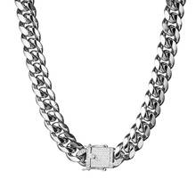 Cadena curva cubana Miami de moda novedosa, collar de cristal blanco con cierre de garra de dragón de 12mm, Color plateado, para hombres y mujeres o pulsera de 7-40" 2024 - compra barato
