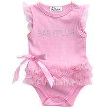Летняя одежда для маленьких девочек, Розовое Кружевное боди принцессы, комбинезон для новорожденных и маленьких девочек, наряды 2024 - купить недорого