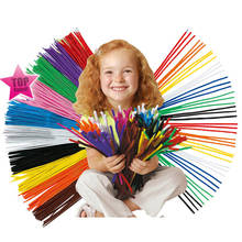100PCS Kids Creative Colorful Glitter Plush DIY Shingled Chenille Sticks Chenille Stem Pipe Cleaner Stems Craft Educational Toy 2024 - buy cheap