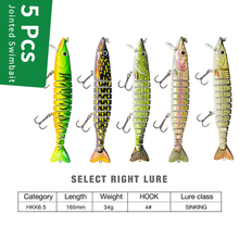 Banshee 5 uds Swimbaits hundimiento para curricán/Lucio 13 Multi articulado Swimbait Set señuelos artificiales duros para Señuelos de Pesca Crankbaits señuelos de pesca señuelos de pesca mar señuelos pesca fishing lure 2024 - compra barato