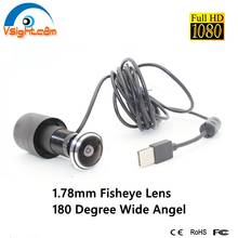 Камера видеонаблюдения vsighcam, 1080P, Mini USB, объектив 1,78 мм, «рыбий глаз», угол обзора 180 градусов, «ангельская дверь» 2024 - купить недорого
