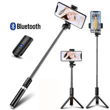Pau de selfie compatível com bluetooth sem fio, tripé monopé dobrável com obturador remoto e extensível 2024 - compre barato