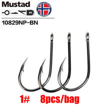 Mustad-anzuelo de pesca de boca torcida, 2 piezas, origen de Noruega, pesca en el mar, 10829NP-BN 2024 - compra barato