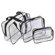 Bolsa de maquillaje práctica e impermeable, bolsa de viaje transparente, estuche de almacenamiento, neceser, organizador de pantalones, novedad, 1 ud. 2024 - compra barato