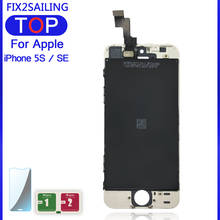 LCD 5C 5S para Apple iPhone 5C 5S 100% grado AAA pantalla LCD de montaje de digitalizador con pantalla táctil de reemplazo con vidrio templado 2024 - compra barato