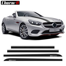 2pcs AMG Sport Stripes Car Door Side Skirt Bonnet Rear Sticker Vinyl Decal For Mercedes Benz SLC Class AMG SLC200 Accessories 2024 - buy cheap