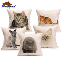 Funda de cojín de gato con estampado de Animal para sala de estar, almohada decorativa de 45x45cm, 30x50cm 2024 - compra barato