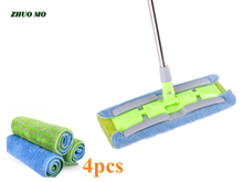 Toalla de microfibra mopa para el hogar, paño de limpieza para fregona plana, 4 Uds., azul y verde 2024 - compra barato