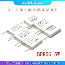 100pcs BPR56 5W 0.1 0.15 0.22 0.25 0.33 0.5 ohm Non-inductive Ceramic Cement Resistor 0.1R 0.15R 0.22R 0.25R 0.33R 0.5R 2024 - buy cheap