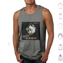 Johnny Cash Music Icon Stamp Design Tank Tops Vest Sleeveless Johnny Cash San Quentin Folsom Prison Blues Johnny Cash Art 2024 - buy cheap