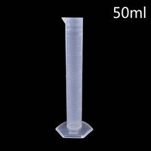 Cilindro de medición de plástico, herramientas graduadas, cilindro de laboratorio de química, suministros de laboratorio escolar, 50ml 2024 - compra barato