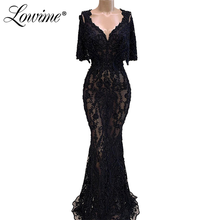 Beads Black Formal Dubai Evening Dress Mermaid Party Gowns Lace Women Prom Dresses Long Mother Of The Bride Dresses 2020 Custom 2024 - buy cheap