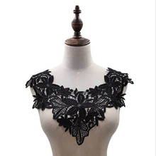 2 peças colar de renda preto branco bordado applique decote tecido retalhos enfeites trims vestido casamento acessórios 2024 - compre barato