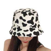Spring Fashion Reversible Black White Cow Pattern Bucket Hats Fisherman Caps For Women Gorras Summer 2024 - buy cheap