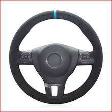 MEWANT Black Suede Steering Wheel Cover for Volkswagen VW Gol Tiguan Passat B7 Passat CC Touran Jetta Mk6 2024 - buy cheap