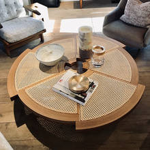 FOSUHOUSE Custom Solid Wood Living Room Coffee Tables Japanese Rattan Special-shaped Tea Table Home Furniture Leisure End Table 2024 - buy cheap