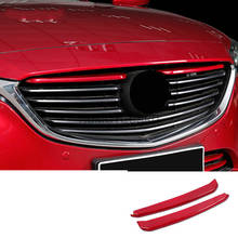 Rejilla delantera cromada ABS para Mazda 6 Atenza, cubierta media superior, embellecedora pegatina, accesorios de estilo de coche, 2017, 2018 2024 - compra barato
