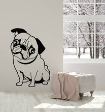 Calcomanía de arte para pared de cachorro, Pug, perro, tienda de mascotas, casa, aseo de animales, pegatinas de pared de vinilo, decoración de habitaciones de niños, Mural extraíble G901 2024 - compra barato