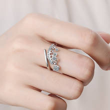 Anéis de cristal aaa zircônia cúbica pingente charme brilhante fingure anel para mulher abertura desgin festa anel jóias presentes 2024 - compre barato
