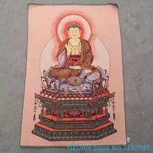 Amitabha buda em seda da da china do sul, pintura de brocado, tecido de seda dourada e bordado, artesanato antigo 2024 - compre barato