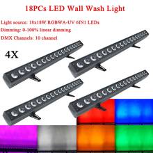 4Pcs/Lot 18x18W RGBWA-UV 6IN1 LED Wall Washer Light DMX512 Sound Disco DJ Party Bar Wedding Wall Wash Stage Effect Lighting 2024 - buy cheap