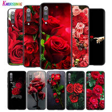 Bright Black Cover Beautiful Red Roses For Xiaomi Mi Poco M2 Note 10 9 8 Pro Play Mix 3 F1 Lite 5G Phone Case 2024 - buy cheap