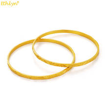 Ethlyn-pulsera árabe de Color dorado para mujer y niña, brazalete de la India y África de Dubái, 2 unidades por lote, MY102 2024 - compra barato