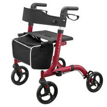 JayCreer-andador plegable para adultos, andador con freno de bucle de aluminio ligero, altura ajustable, asiento por piernas y brazos 2024 - compra barato