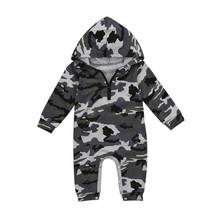 0-24M Newborn Kids Baby Boys Fashion Zipper Romper Camo Print Jumpsuit Playsuit Autumn Winter Hooded Clothes Outfit 2024 - buy cheap