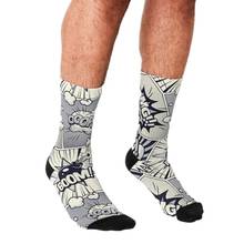 Calcetines con estampado de superhéroes para hombre, medias divertidas de estilo harajuku, hip hop, informales, para monopatín, 2021 2024 - compra barato