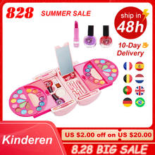 Conjunto de batom e sombra infantil, 16 tipos de espelhos, para meninas, maquiagem, cosméticos, princesa, brinquedo 2024 - compre barato